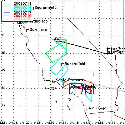 Summary of flight tracks in California