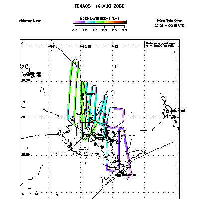 Mixed layer height map - August 16