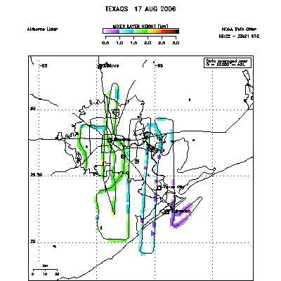 Mixed layer height map - August 17