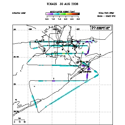 Mixed layer height map - August 30