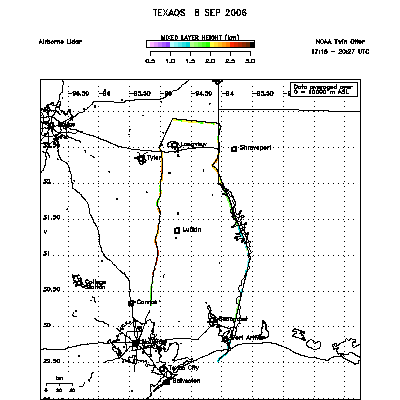 Mixed layer height map - September 8