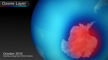 Antarctic ozone hole October 2010