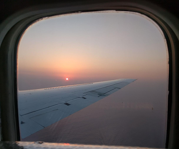 NASA DC-8 wing and smoke layer