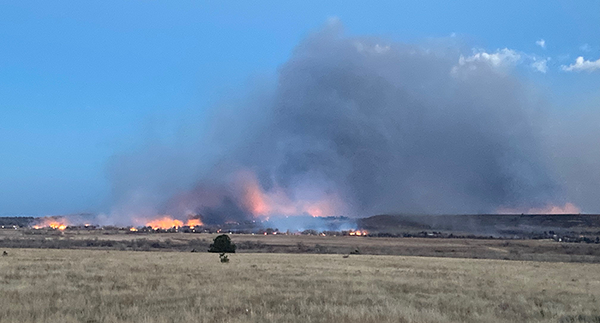 smoke plume as seen from South Boulder