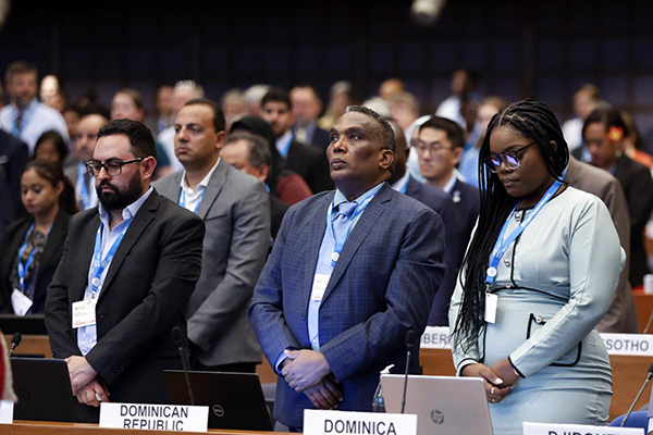 delegates in moment of silence