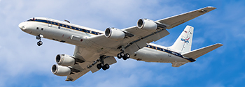 NASA DC-8 landing in Boise during FIREX-AQ