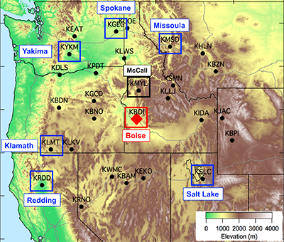 nothwerstern U.S. map of potential excursion airports